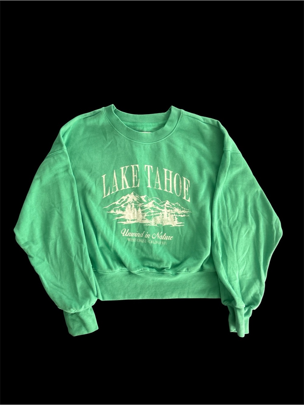 Old Navy Mint Green Lake Tahoe Graphic Crewneck Sweatshirt